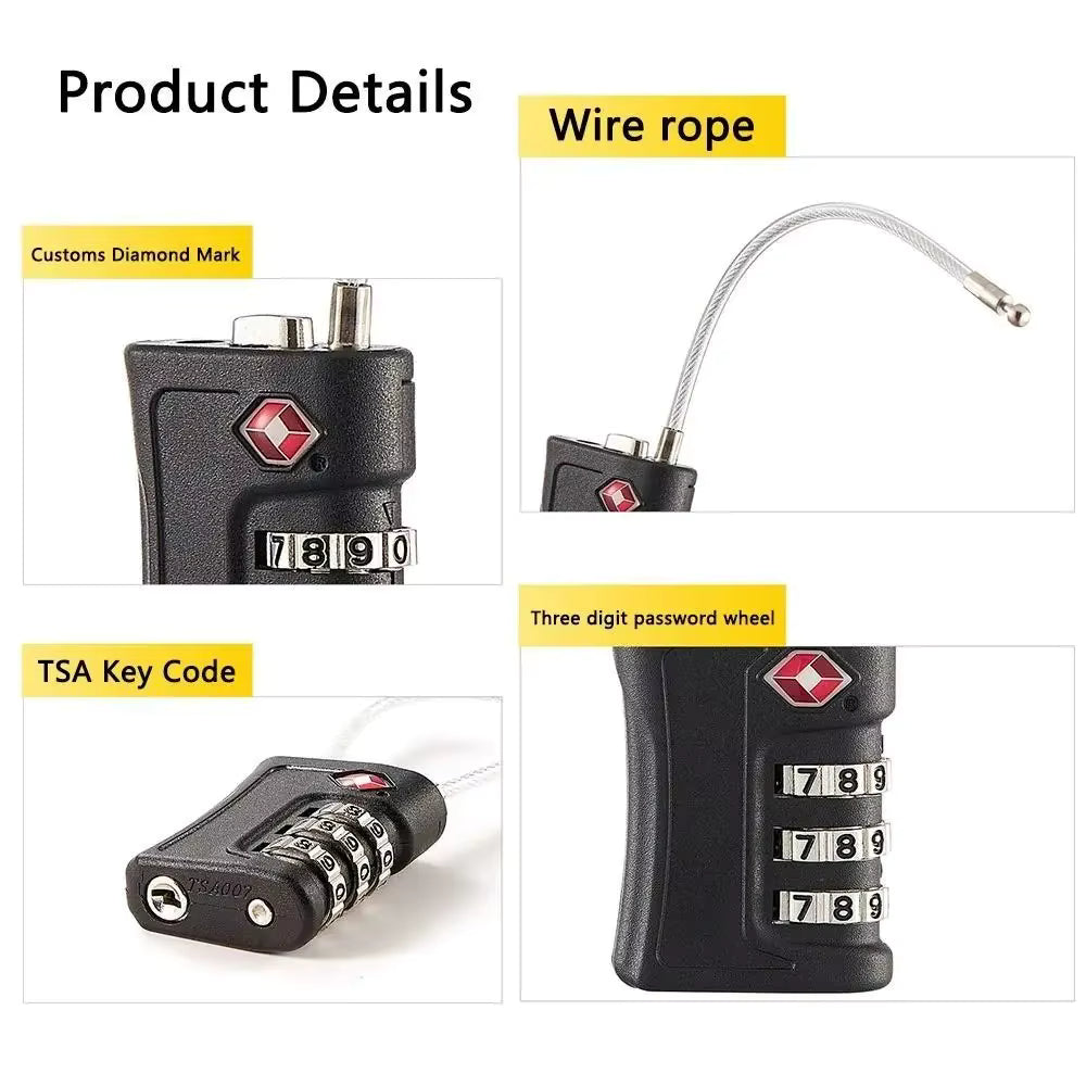 TSA Approved Luggage Lock -3 Digit Combination | Zinc Alloy