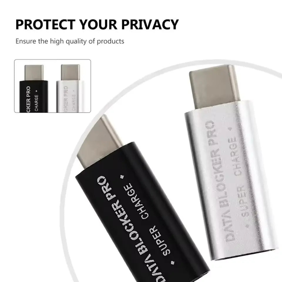 USB-C Data Blocker Secure Charging Adapter | Anti-Juice Jacking Protection