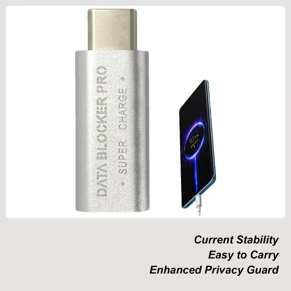 USB-C Data Blocker Secure Charging Adapter | Anti-Juice Jacking Protection